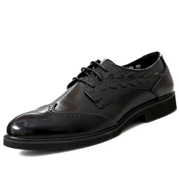 

Top Grade Genuine Leather Crocodile Pattern Brogue Casual Buty Meskie Pointed Toe Business Casual Zapatos De Hombre Men Shoes