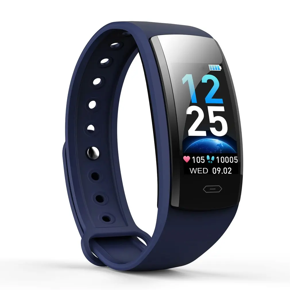 Blue QS90PLUS водонепроницаемый беспроводной 4,2 смарт-браслеты с весь день мониторинг сердечного ритма сна умный Шагомер - Цвет: Blue