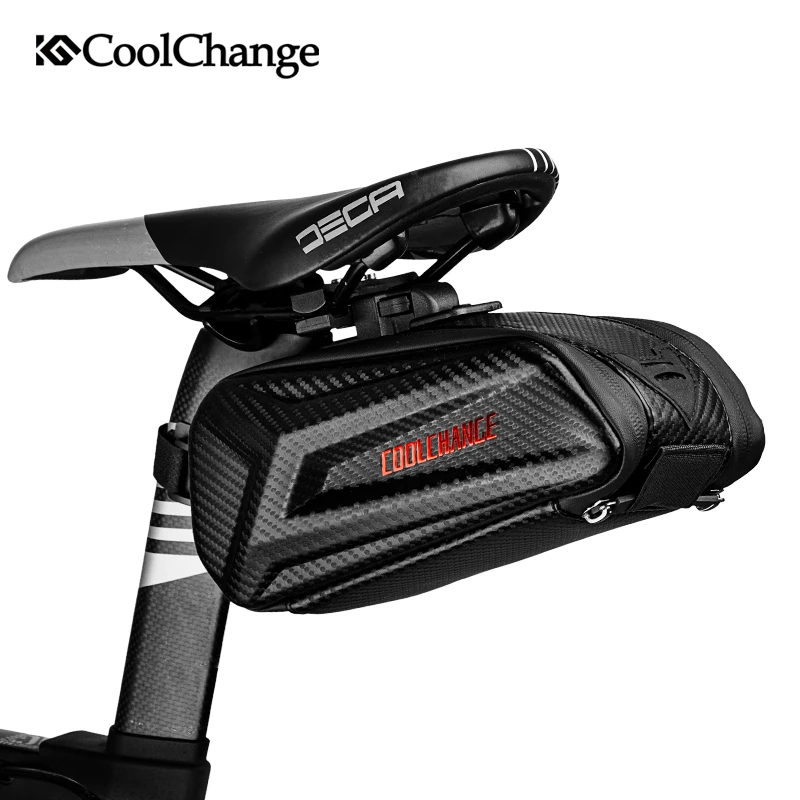 Coolchange Bicycle Saddle Bag 3d Hard Shell Waterproof Reflective Cycling Seatpost Bag Tube Rear