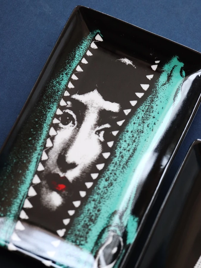 Винтажный декоративный поднос Fornasetti, керамический поднос, тарелка для фруктов и конфет, Кисть для макияжа, поднос для очков, Домашний Настольный Декор, аксессуары