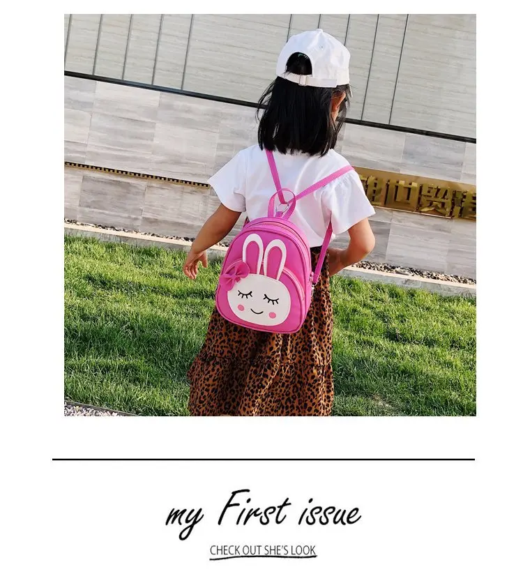 

19 Photo Shoot New Style PU Leather Cartoon Rabbit Small Stature Large Capacity Single Back Shoulder Backpack Triple Use Childre