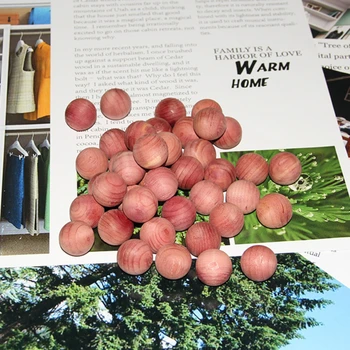 

50Pcs Natural Cedar Wood Moth Balls Camphor Repellent Wardrobe Clothes Drawer