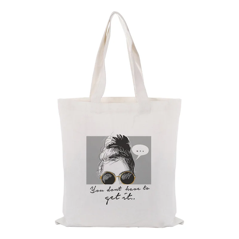 

Handbag coolgir Canvas Tote Bag Custom Print Logo Text DIY Daily Use Eco Ecologicas Reusable Shopping Bag Recycle