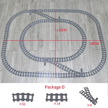 Trenes de ciudad pistas flexibles rieles curvos rectos bifurcados bloques de construcción de ladrillos creador técnico juguetes para chico