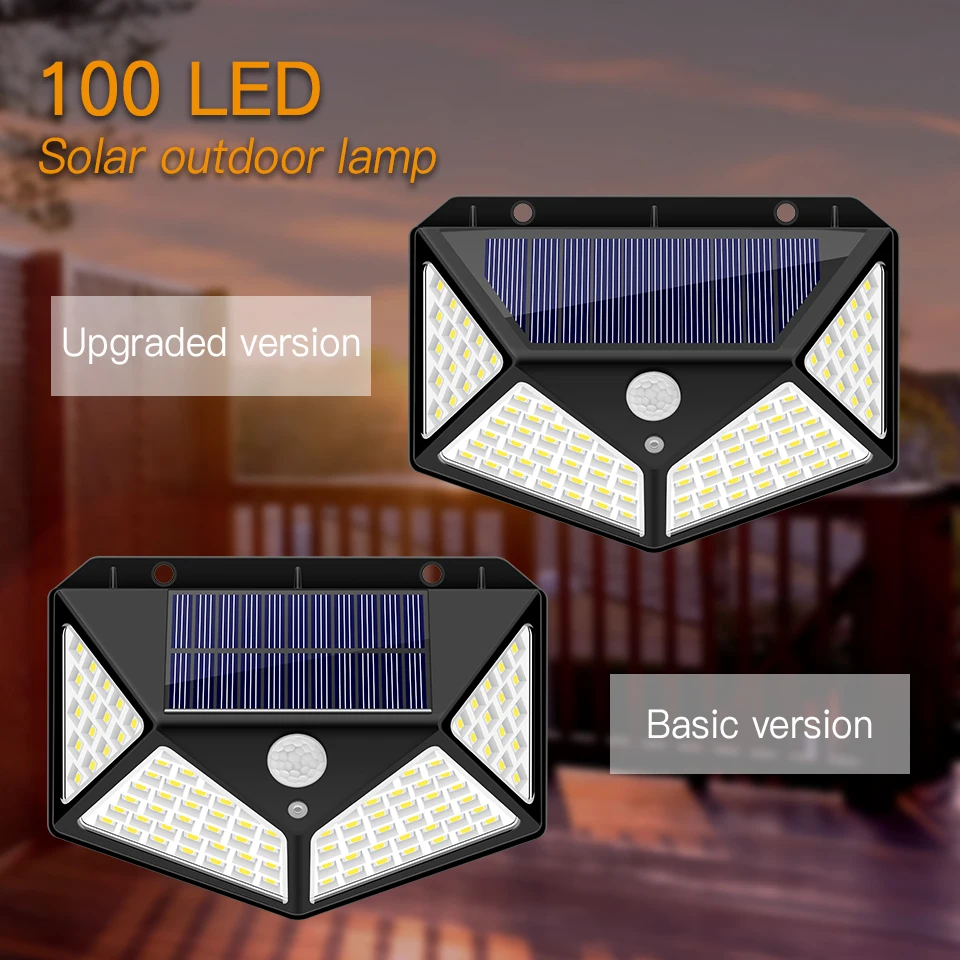 IngHoo Outdoor solar light Motion sensor wall lamp Energy saving solar lamp Lighting for Front door Yard Garden Garage Hallway