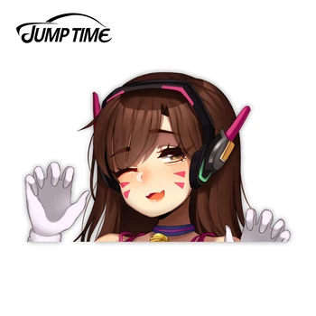 

Jump Time 13cm x 8.3cm For Overwatch Anime D.Va (Hana Song) Car Stickers Waifu Decals Car Styling Motorcycle Car Accessories