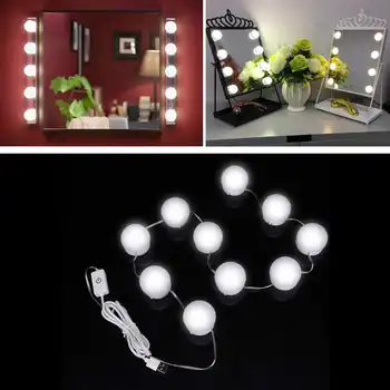 

10Pcs/Set USB 3 Color LED Light Bulb for Makeup Beauty Tabletop Vanity Mirror Make up Mirror Lights Filling Lamp