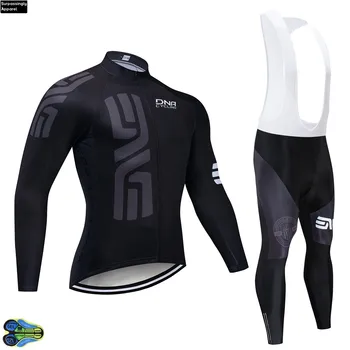 

2019 Newest Black Pro UCI Teams Custom Cycling Sets 12D Bike Clothing Bicycle Wear Autumn Long Sleeve Cycling Jerseys Sets