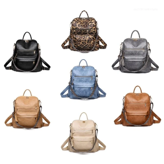 Sac à dos d'école en cuir PU pour femmes, sac à main Convertible pour  dames, sac de jour décontracté de voyage, grands sacs à bandoulière tendance