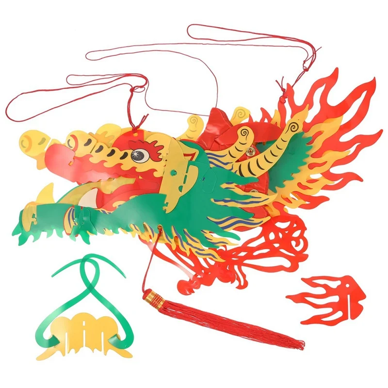 

Chinese Dragon Paper Decoration With Tassel Ornament For Indoor Outdoor Hanging Art Craft Decoration