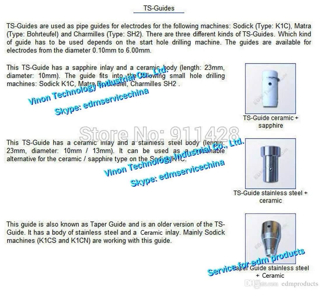 KIC TS Guide Set d=2.1 for Sodic k KIC,Matra Bohrteufel,Charmilles SH2 DRILL EDM (TS-Guide*1pc+Collet*1pc+Spacer*1pc+Seals*10pc)