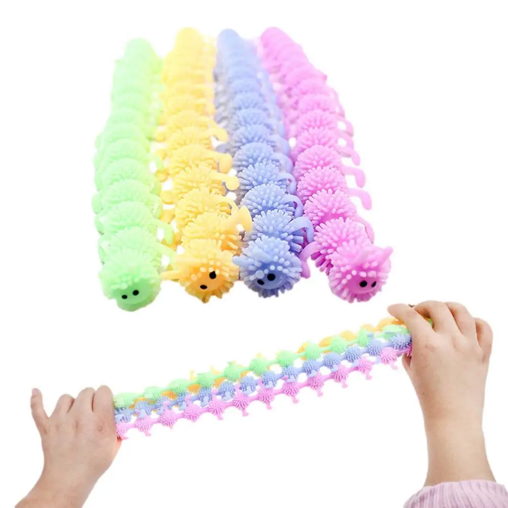 

16-section Caterpillar Fidget TPR Vent Toys Centipede Crawl Animal Squeeze Toy Stretch Animal Powder Antistress Sensory Toys