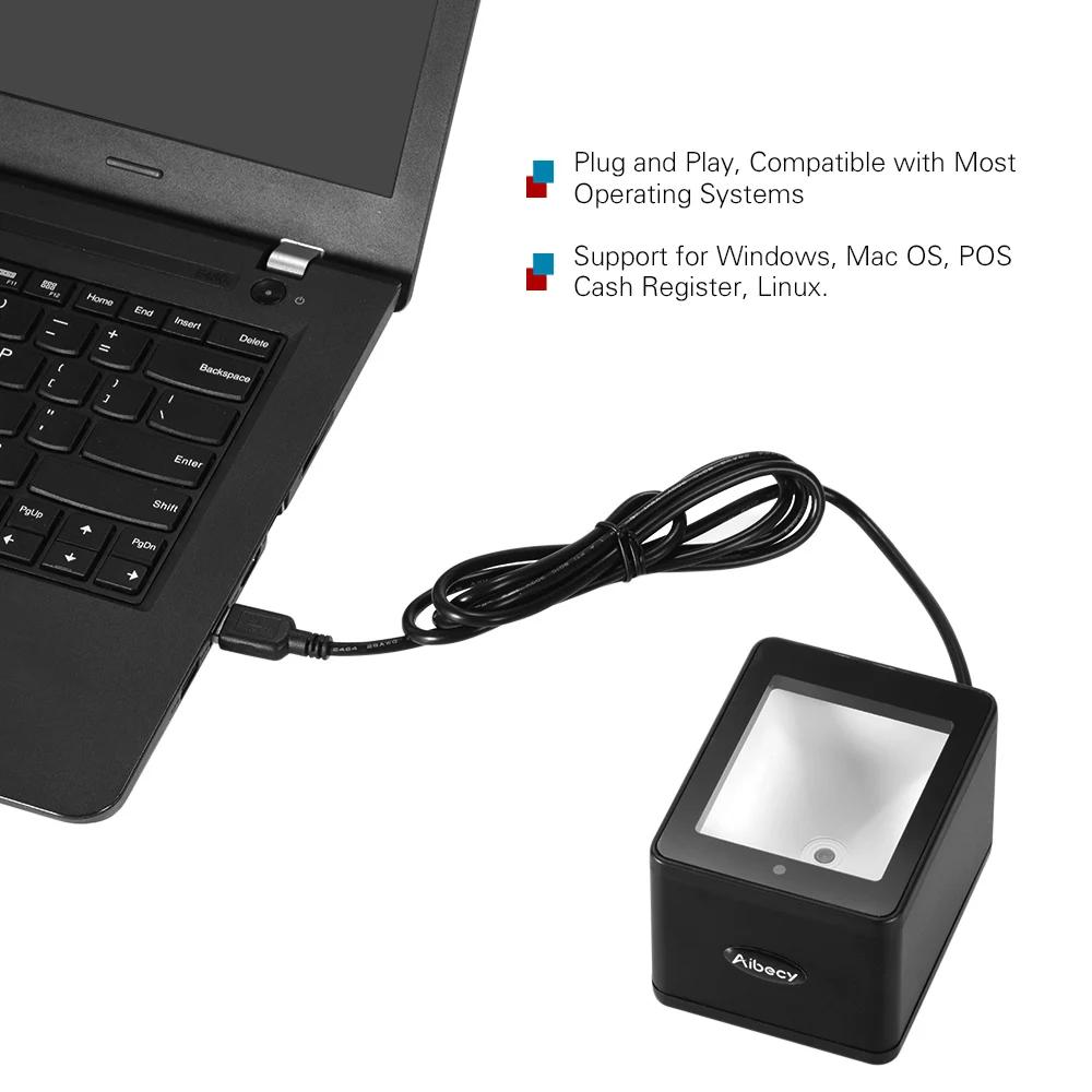 Aibecy YHD 9800 1D/2D/QR сканер штрих кода настольный USB проводной считыватель кмоп датчик
