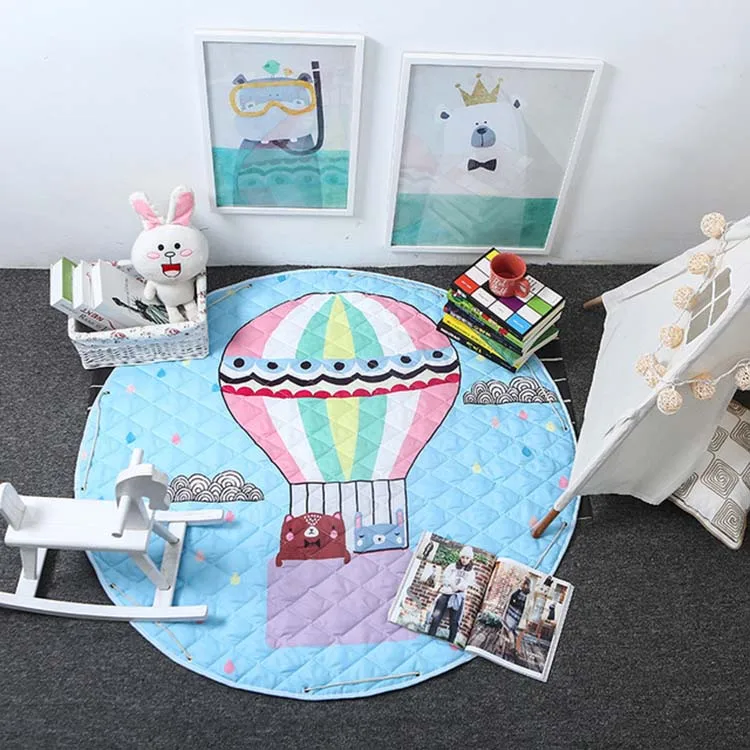 

Portable Kids Toy Storage Bag Mat Round Toys Storage Basket with Drawstring Pouch for Toy Baby Playing Floor Blanket Mat 