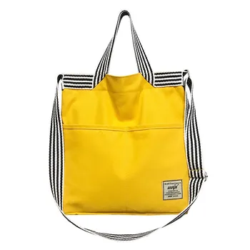

2019 Fashion Ladies Canvas Handbag New Striped Shoulder Bag Custom Casual Women Bag Shoulder Bag Female Tote Messenger bag