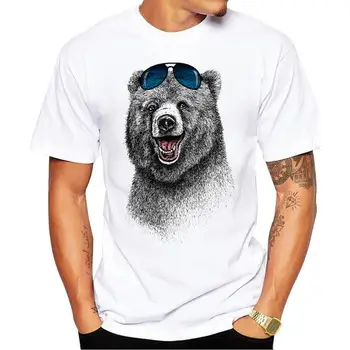 

T Shirt Spoof Personality Vogue New Fashion Grizzly Bear T Shirt Mens Cotton T-shirts Tee Short Sleeve High Quality Boys Tshirt