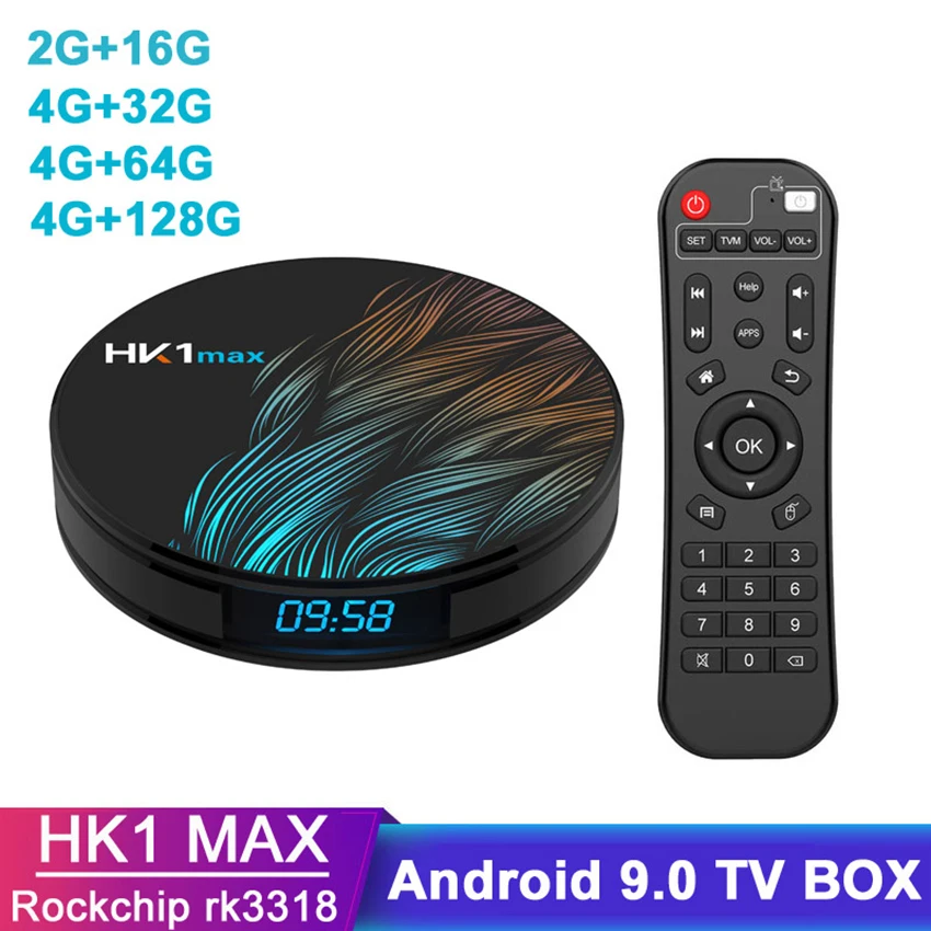 Android TV Box 9.0 4GB 16/32/64/128GB Smart TV Box Streaming Media Player RK3318 HD 4K HDR WiFi 2.4GHz 5.8GHz BT-compatible