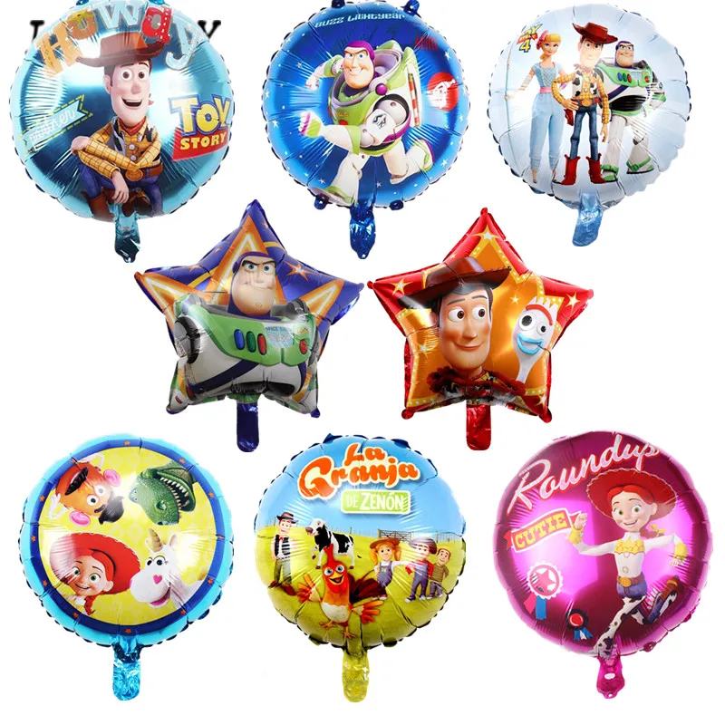 10pcs 18inch 9 шт. игрушка toвсего Райский Базз Лайтер История воздушный шар мультфильм алюминиевая фольга неоновый шар голубая звезда детская игрушка с днем рождения - Color: 10pcs 18inch