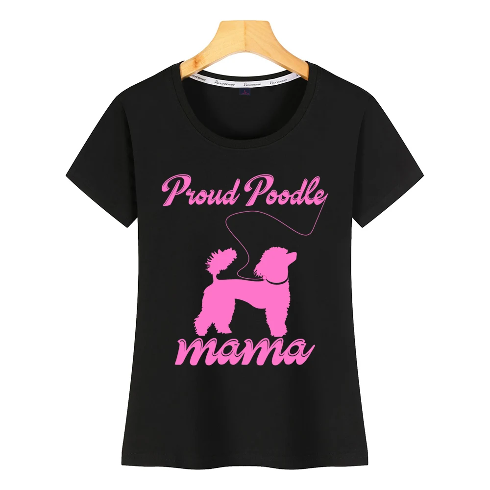 Женская футболка vt087 proud poodle mama Fit с надписями на заказ - Цвет: Black