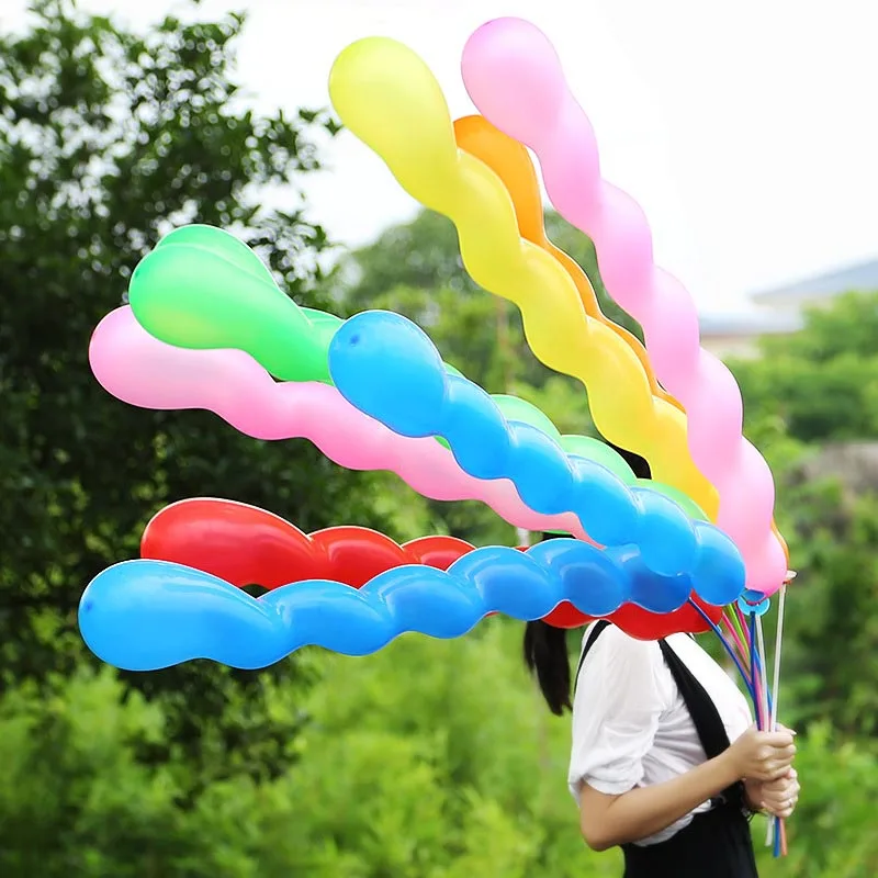 

10 Pcs/Set Helium Spiral Balloons Latex Mix Colors Birthday Party Decoration JS21