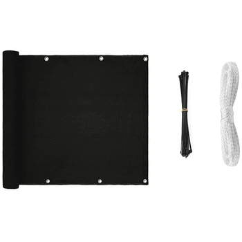 

Balcony Privacy Sn Wind Breaker Garden Sn for UV, Sun & Wind Protection PE Outdoor Sn Black 90X500cm