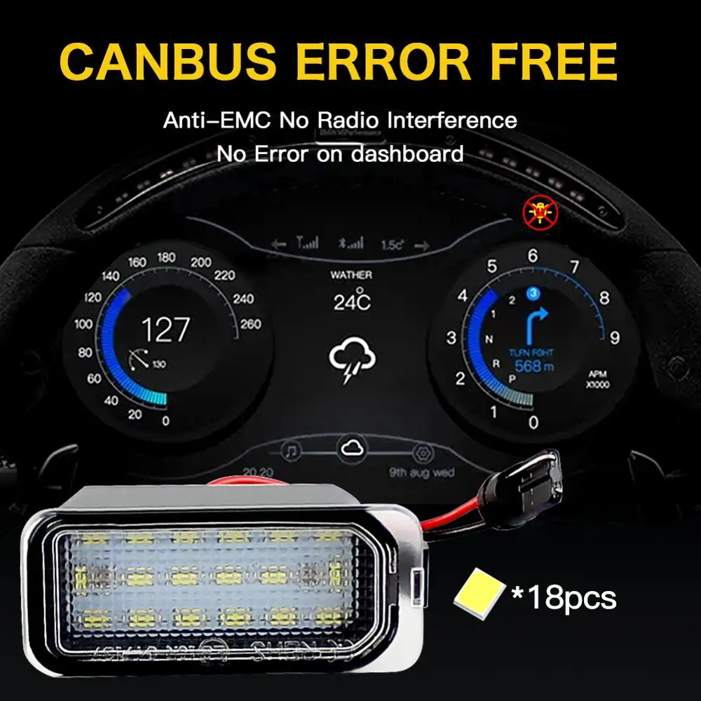 СВЕТОДИОДНЫЕ Лампы CANBUS для номерного знака Fiesta JA8 Focus DA3 5D DYB S MAX Grand C max Mondeo BA7 Kuga