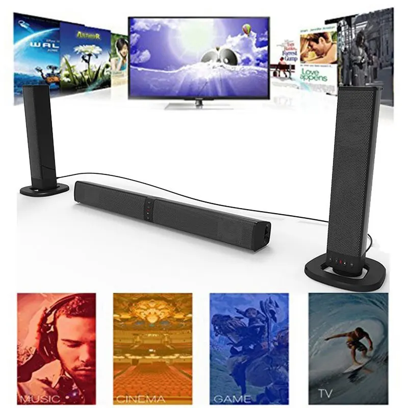 Складная Сплит Bluetooth Музыка/спортивная игра HiFi динамик Съемная RSR звуковая панель для ТВ/IP ТВ/планшета/телефона/DVB/MP4/игровых консолей