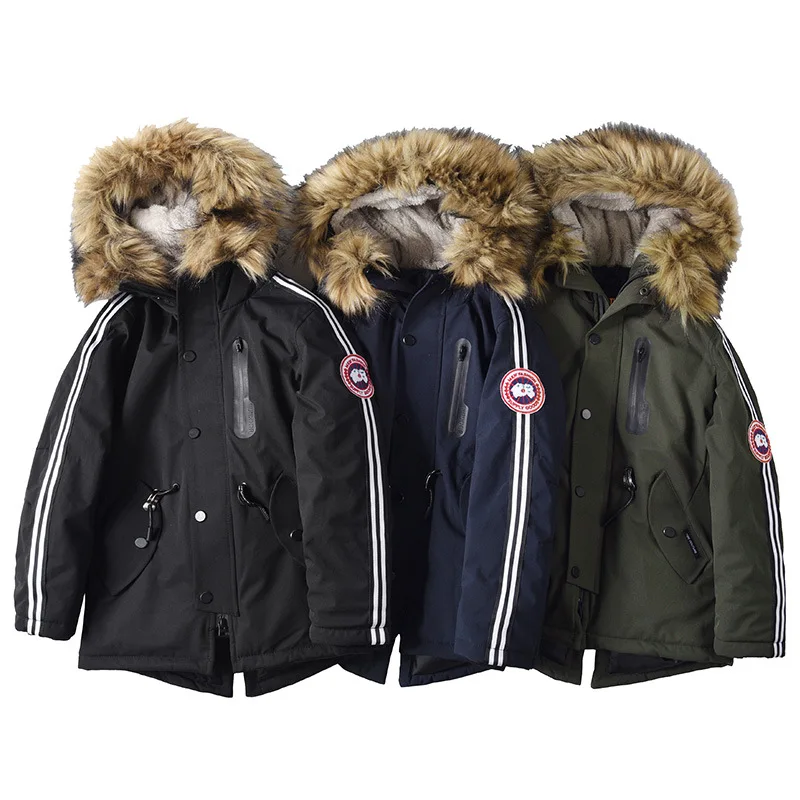 

Children Winter Jacket for Boys Parka British style Child Hooded Thicken Coat Teenage Kids Outwear Snowsuit 6 8 10 14 Years