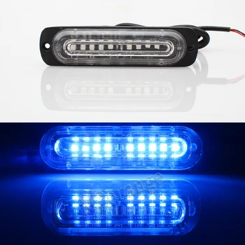 

MIZIAUTO Led Warning Lamps Strobe Emergency Lights Mount Grille Deck Surface Headlight Car-Styling Amber 16 Selectable Flashing