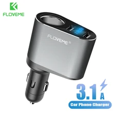 FLOVEME 3.1A быстрое автомобильное usb-устройство для зарядки телефона для iPhone 11 Pro Dual USB светодиодный дисплей зарядное устройство для мобильного телефона в автомобиле для samsung Xiaomi 9