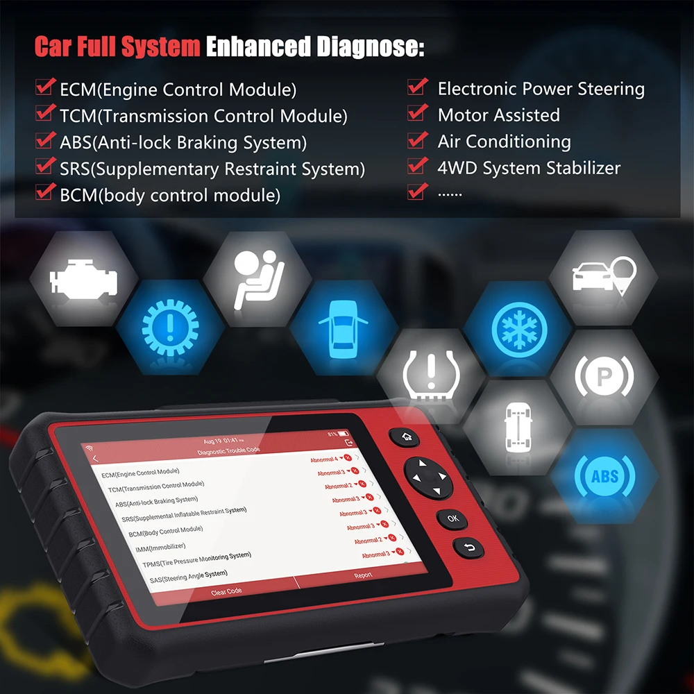 Запуск X431 OBD2 сканер CRP909 Wi-Fi полный системы автомобильный диагностический инструмент Автомобильный сканер АБС подушка безопасности Immo сброс 7 дюймов сенсорный экран