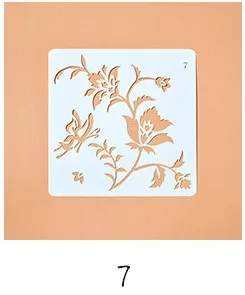 Diy пластиковый лист трафарета трафарет для скрапбукинга для рисования художественные трафареты и шаблон цветок трафарет для фона - Цвет: 7