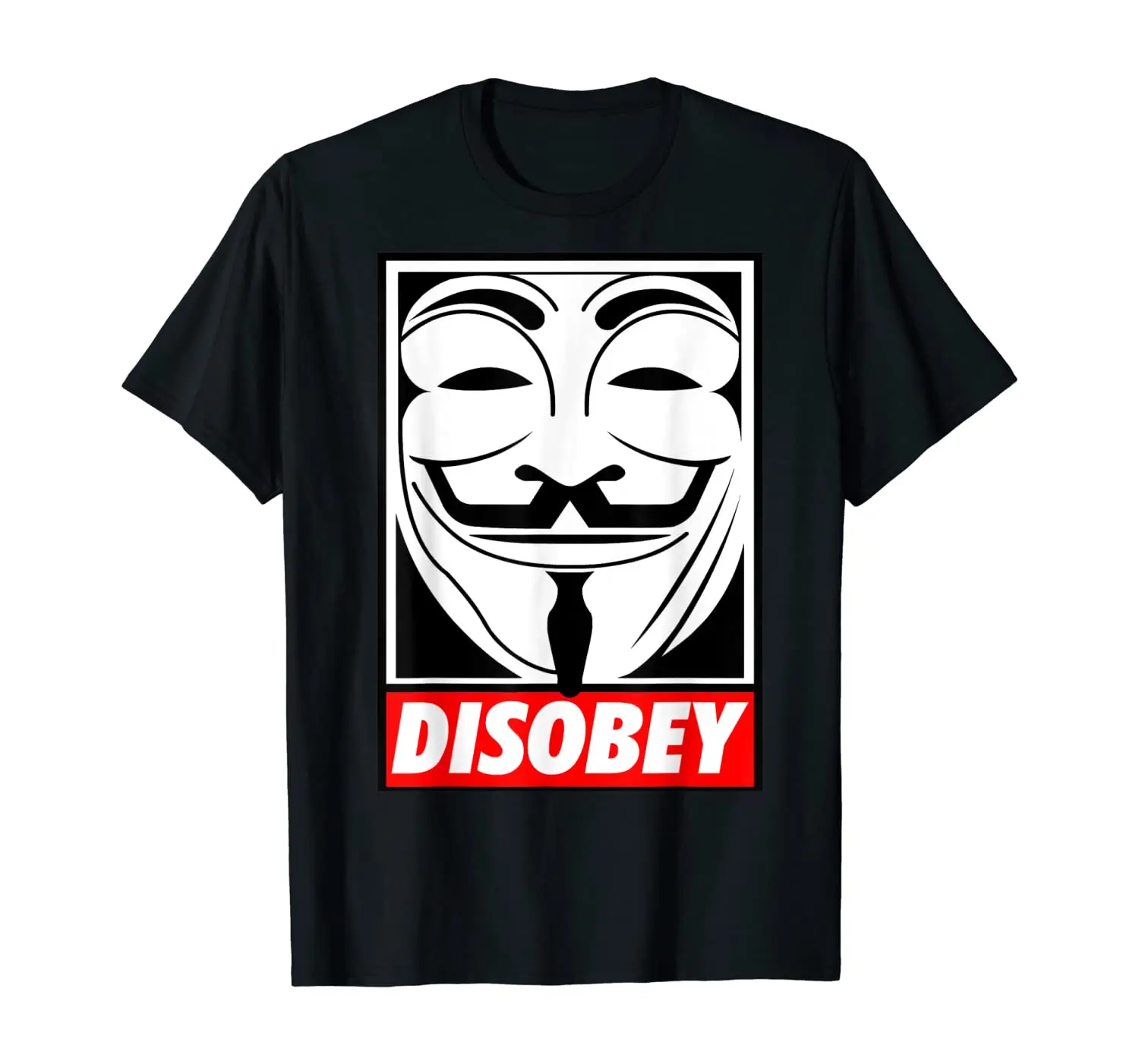 Футболка с анонимным аноном и большим лицом от Disobey | Мужская одежда
