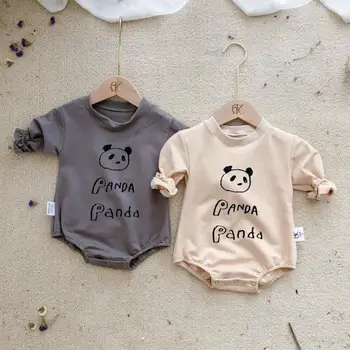 

Autumn Winter Newborn Baby Clothes Kids Baby Boy Girl Romper Plus Velvet Warm Toddler Cartoon Panda Jumpsuit Playsuit