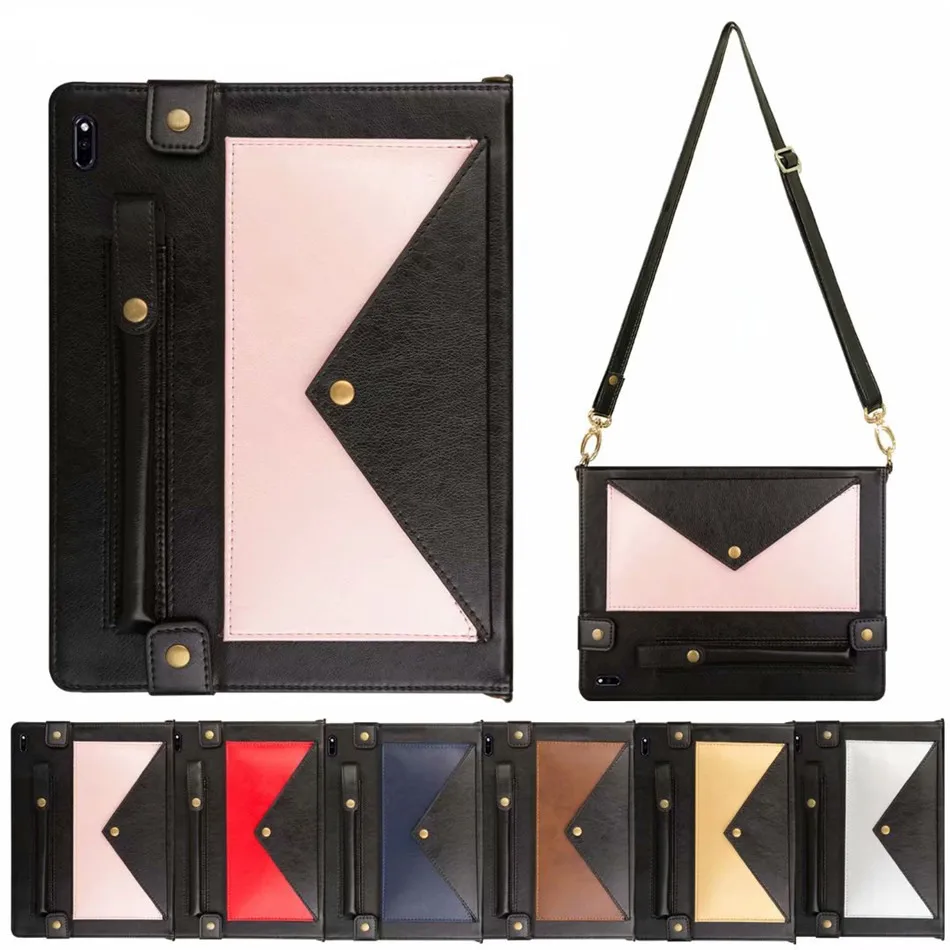 

Case for Tab S6 10.5 2019 Cover funda Pencil Holder for Samsung SM-T860 SM-T865 PU Skin Stand Shell+Shoulder Strap & Hand strap