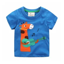 Детская футболка на весну-лето из чистого хлопка в европейском и американском стиле; детская футболка для мальчиков с короткими рукавами и вышивкой с героями мультфильмов