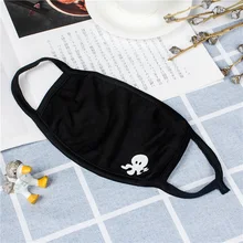 Осень Зима Хлопок Черная ротовая маска теплая анти-пылевой респиратор намордник маска с рисунком