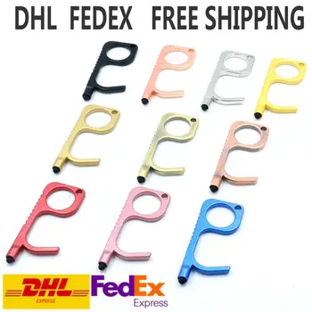 

100PCS Antimicrobial Brass Alloy lDoor Opener No Touch Door Opener Tool Contactless Door Opener Stylus Clean Key Keychain