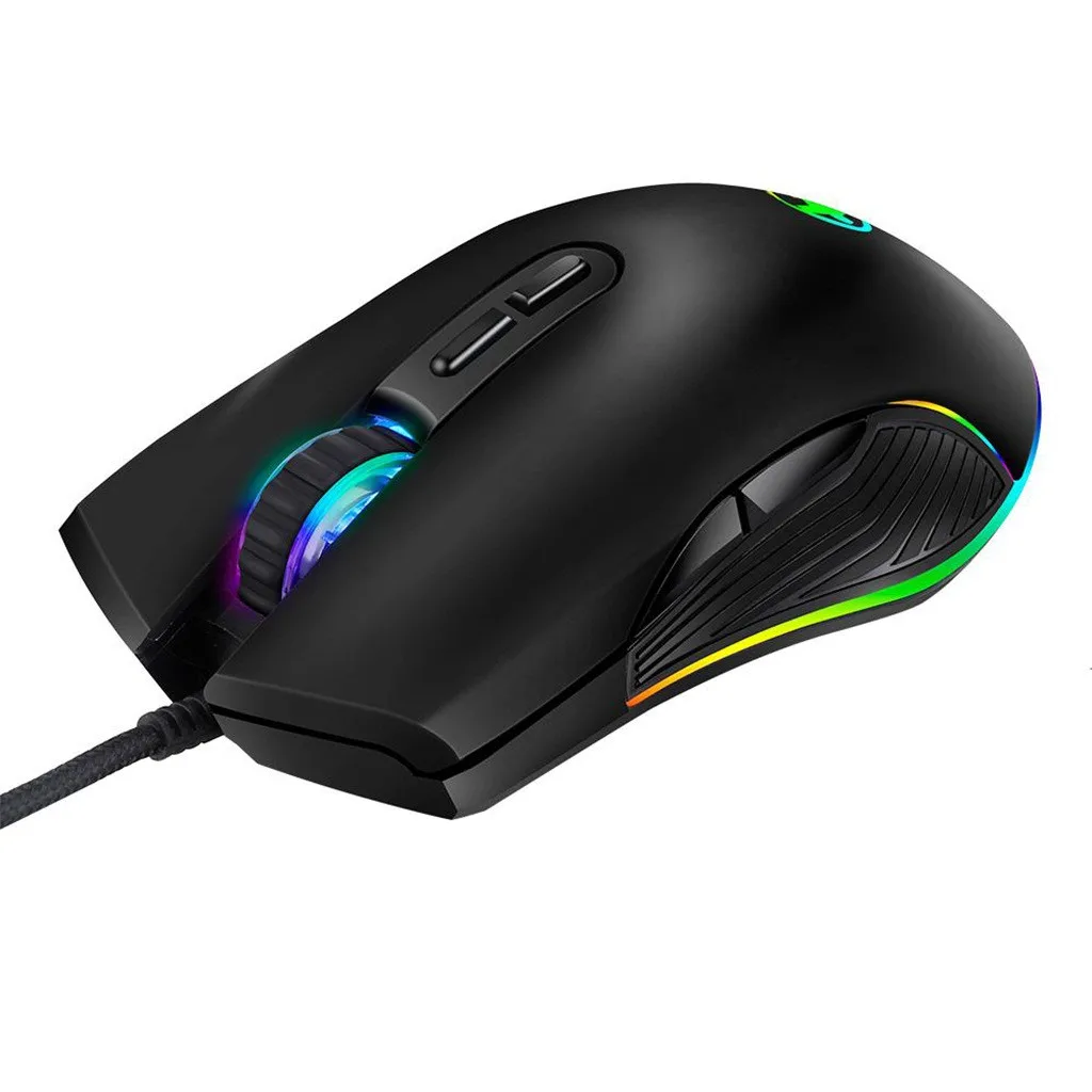 USB эргономичные мыши 4 режима подсветки до 3200 DPI RGB Проводная игровая мышь