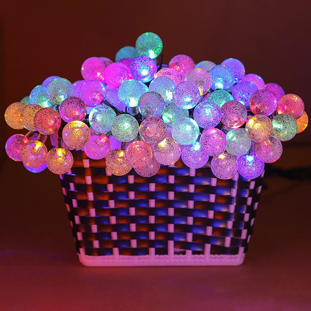 multicolor Junejour 30/60LED солнечные лампы гирлянды с дистанционным управлением для наружного садового освещения - Испускаемый цвет: multicolor