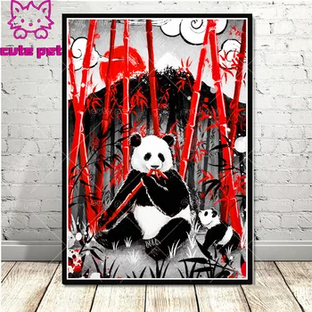 

DIY Diamond Painting Panda eating bamboo 5D Cross stitch Full Square Round Drill Daimond Mosaic Embroidery Modern Art Decor Wall