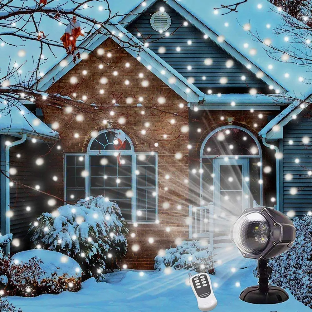 BEIAIDI Waterproof Moving Snowfall Laser Projector Lamp Outdoor Snowfall Christmas Projector Light Holiday Party LED Stage Light