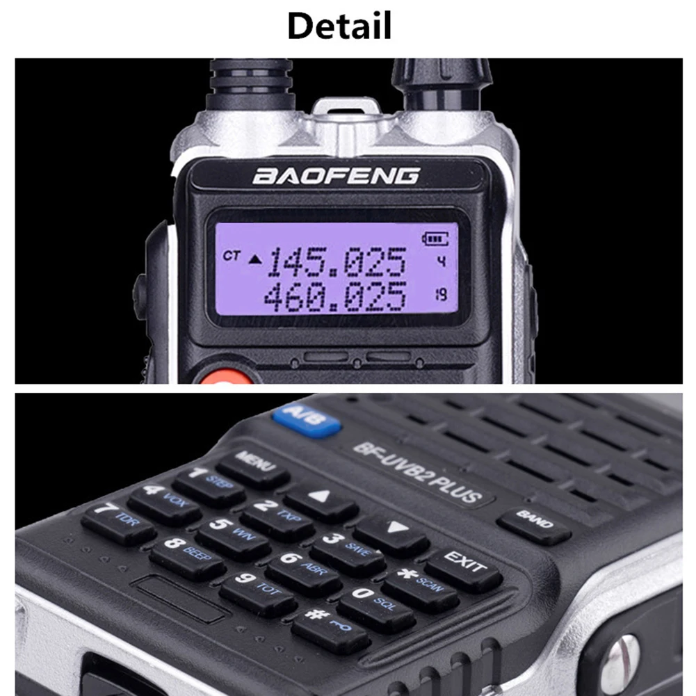 BAOFENG UVB2 Plus рация Двухдиапазонная 136-174 МГц/400-520 МГц UVB2 портативный двухсторонний радиоприемник