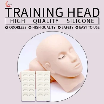 

False Eyelashes Extension Practice Exercise Kit Makeup Mannequin Head Set Grafting Eyelash Tools Kit Practice Eye Lashes Graft