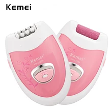 Kemei 2 в 1 перезаряжаемый женский эпилятор Бритва для волос Эпилятор depilador мозолей dead для удаления кожи инструмент для ухода за ногами