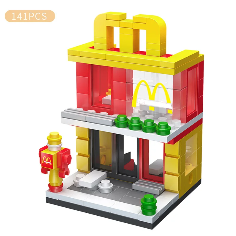 

Street View Shop Food Street Model Building block Toys Compatible with Legoinglys Assembl DIY Educating Children Christmas Gifts