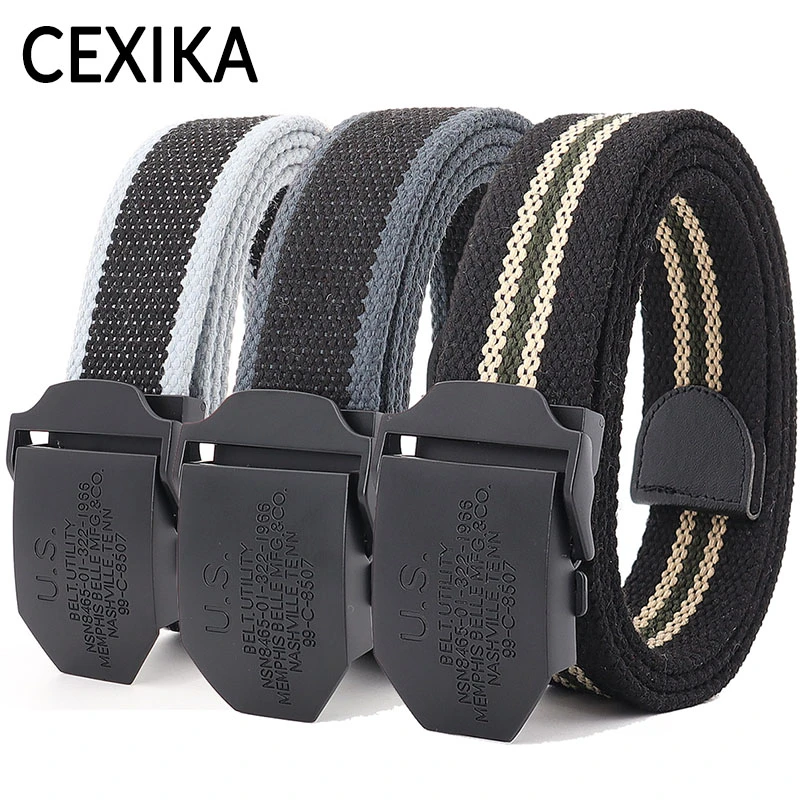 mens brown belt Men Black Automatic Buckle Canvas Belt 130 140 150 160 170cm Plus Large Big LONG Size 25 Colors Military Tactical Belts Jeans cowboy belt