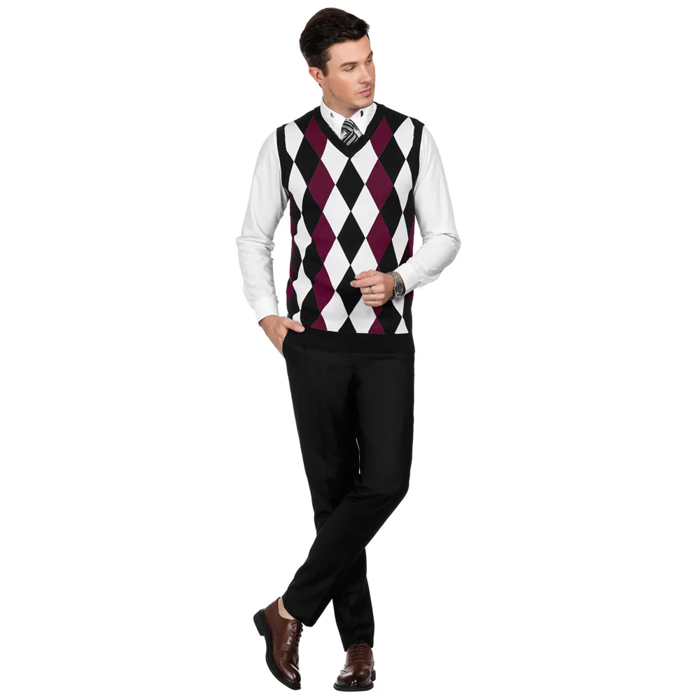 PJ Мужской свитер винтажный с v-образным вырезом вязаный безрукавный свитер оплаченные чеки мужской трикотаж британский стиль