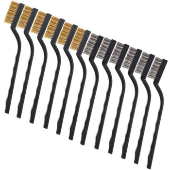 

12 Pack Stainless Steel Wire Brushes For Cleaning & Light Scrubbing Polishing