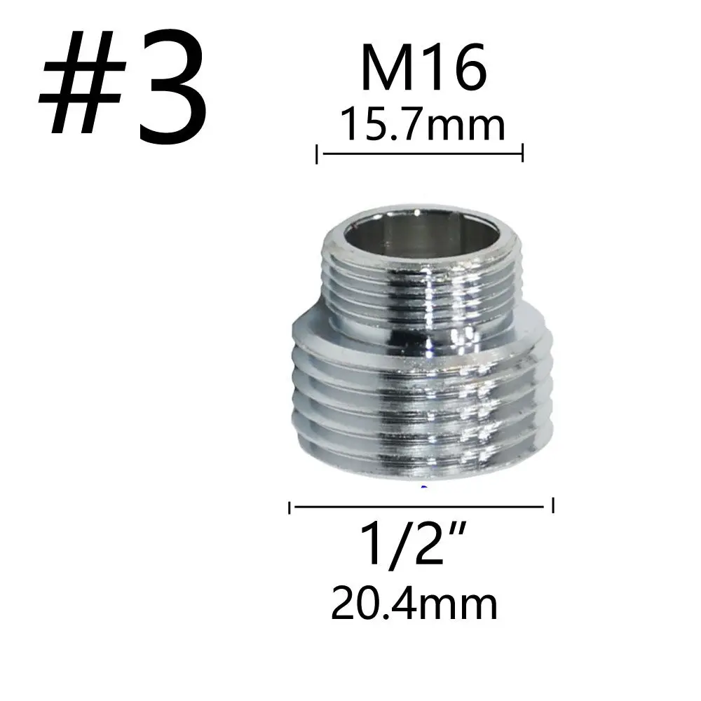 Brass Silver M16 M18 M24 M28 To 1/2 Male Threaded Connector For Faucet Conversion Connector Repair Garden Tap Fittings 1pcs solar powered drip irrigation kit Watering & Irrigation Kits